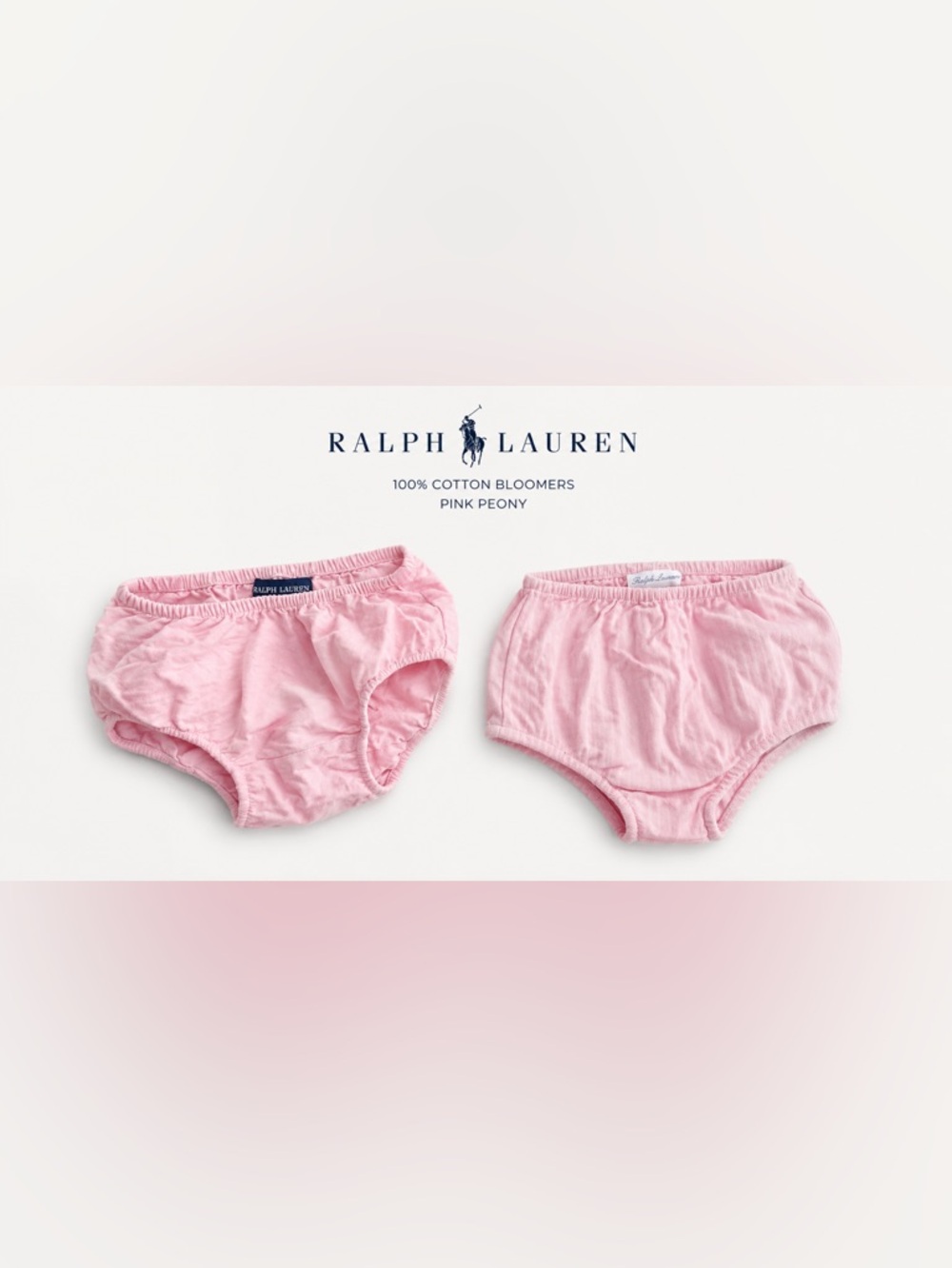 Ralph Lauren 100% Cotton Pink Peony Cotton Bloomers for Toddler Girl 18m months